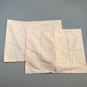 Set Of 2 Peri Home Standard Pillow Covers Blush Pink Tufted Cotton Clip Jacquard